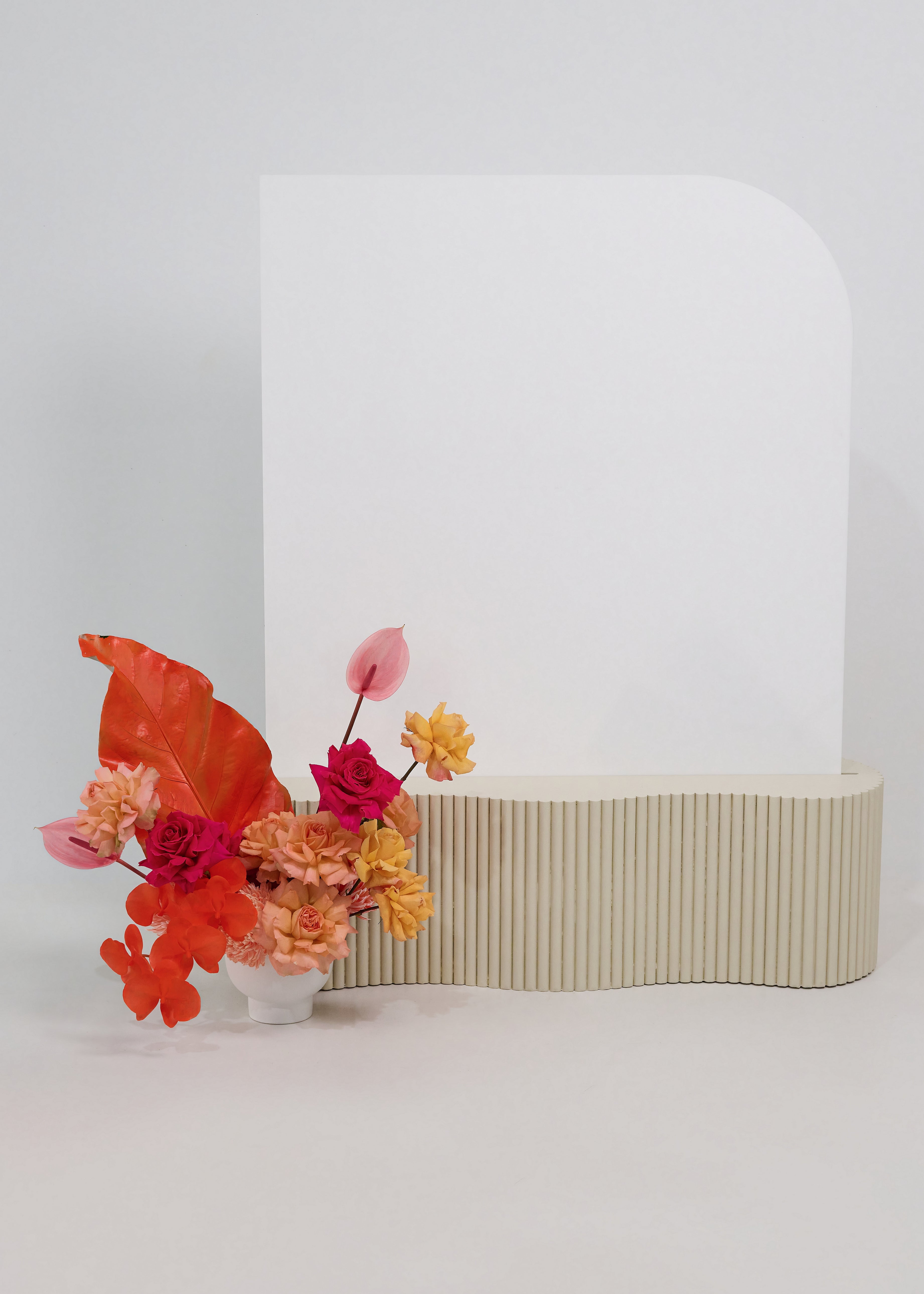 Ripple Wave Signage Stand Almond