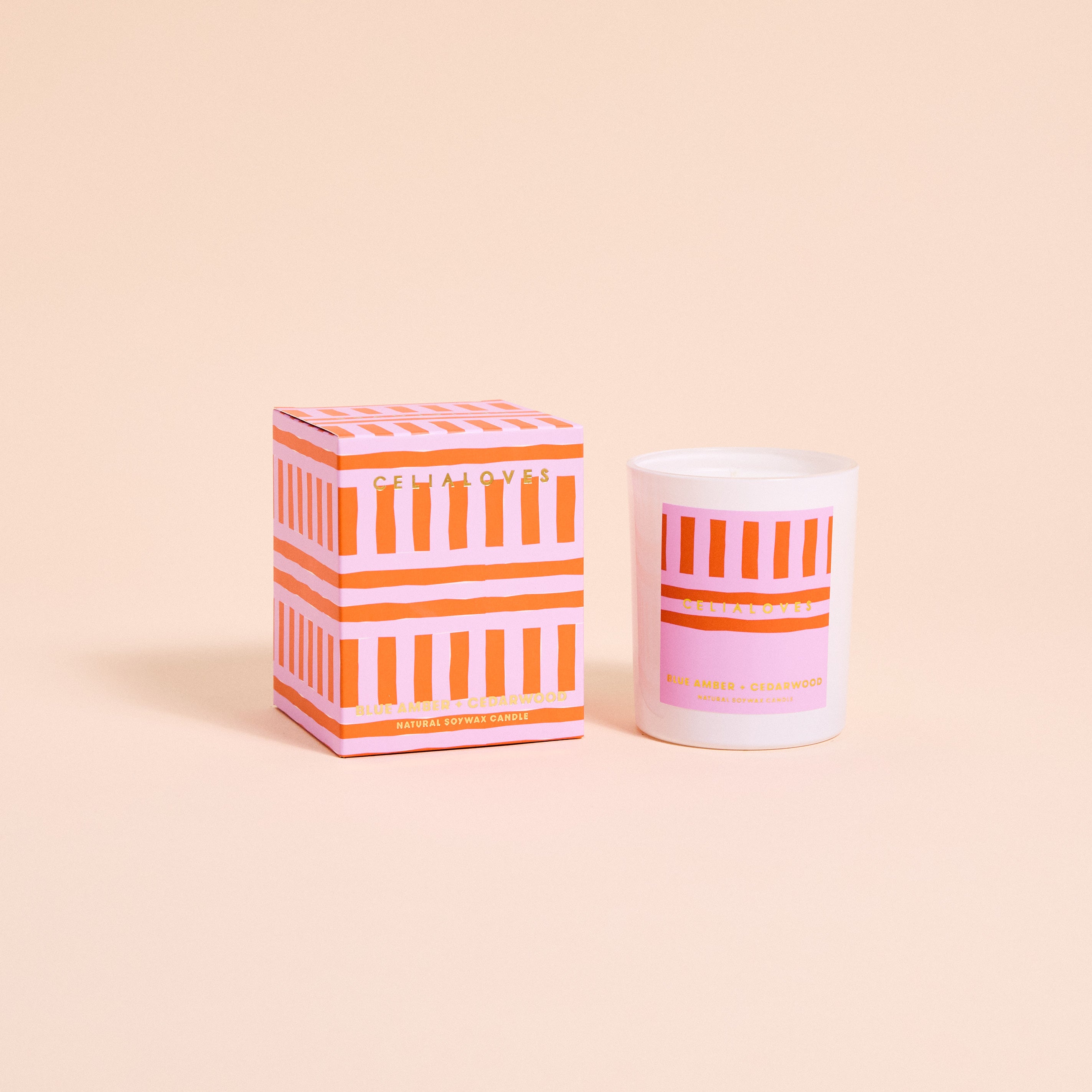 Celia Loves - Blue Amber & Cedarwood Candle 195g