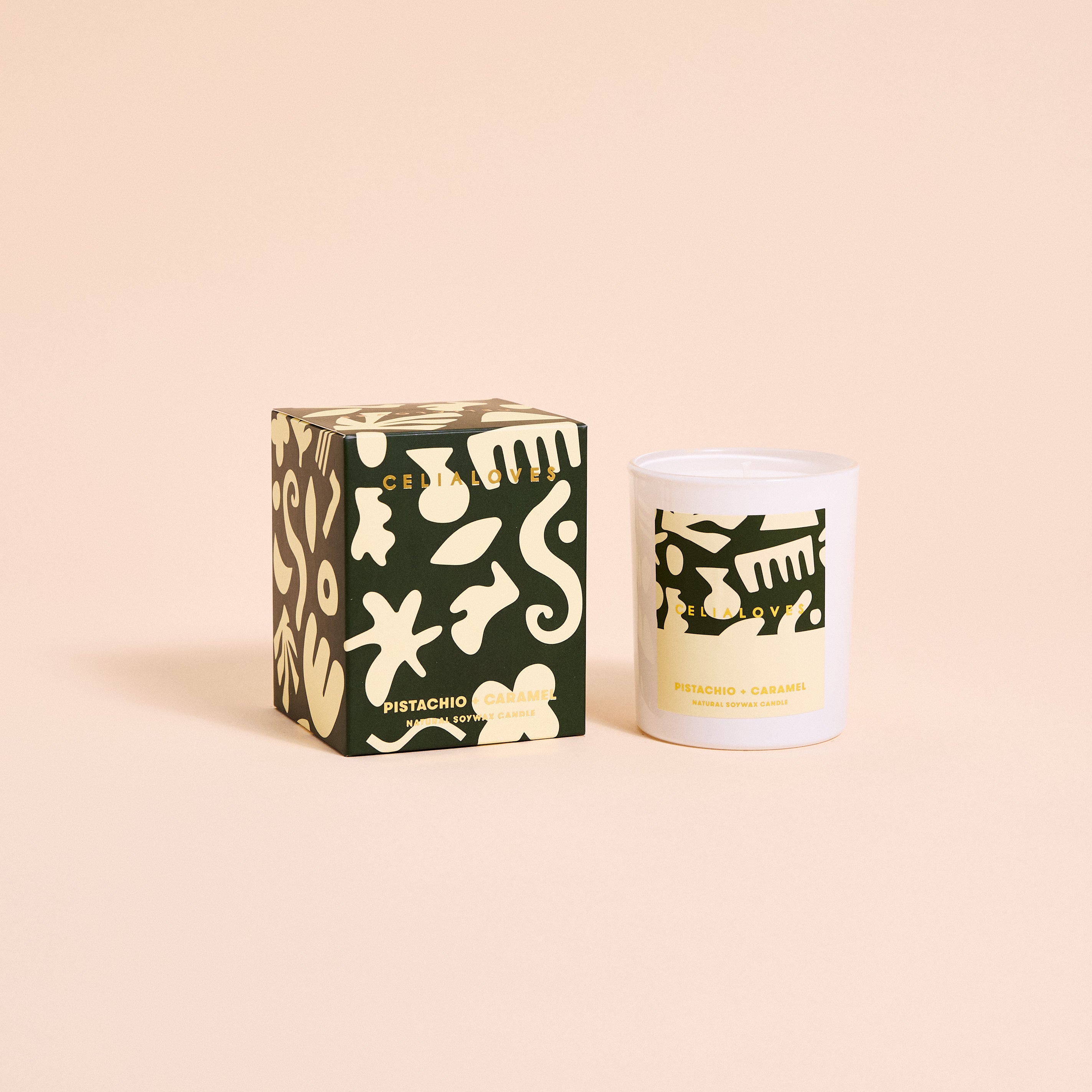 Celia Loves - Pistachio & Caramel Candle 195g