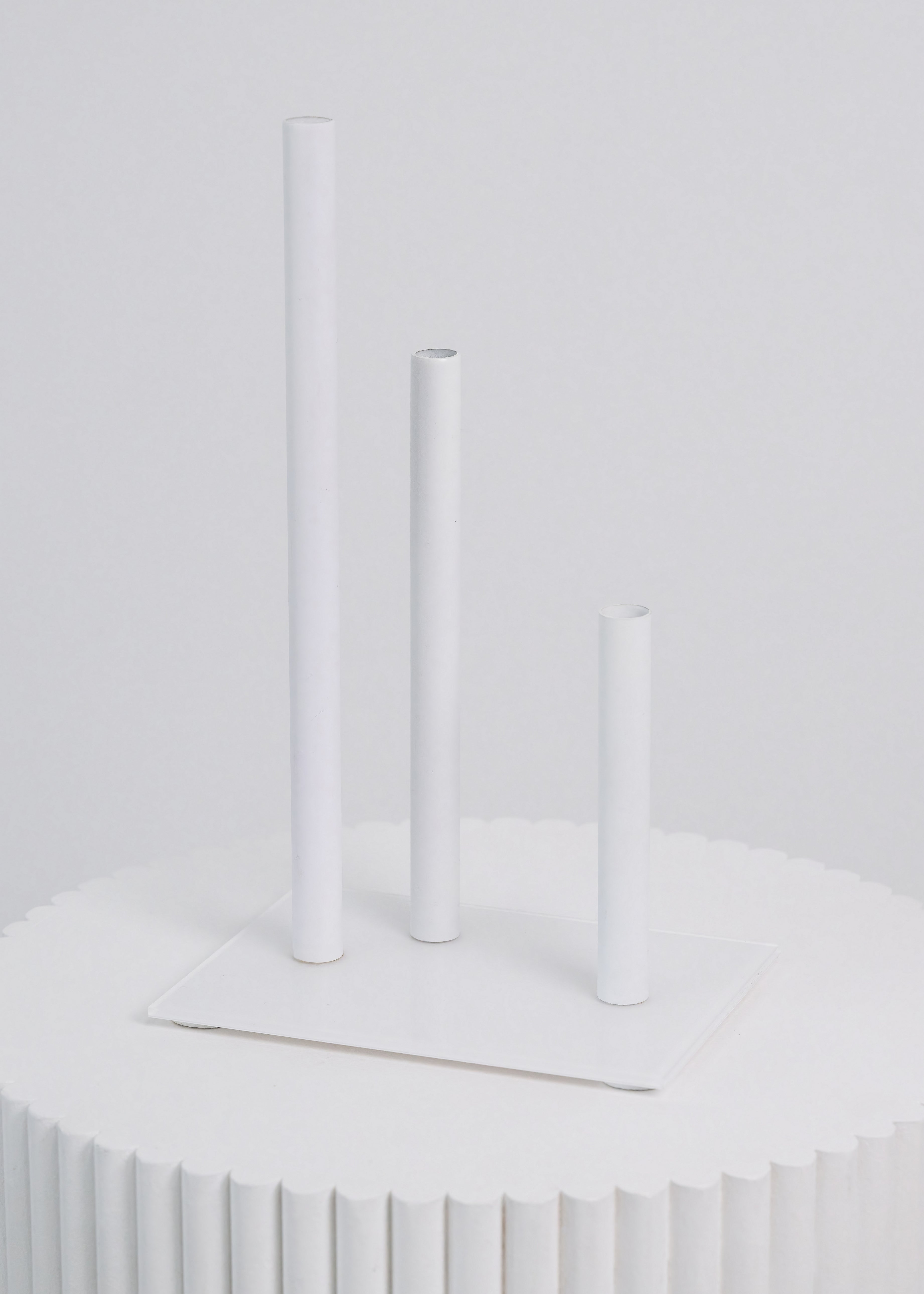 White Trio Stacked Bud Vessels