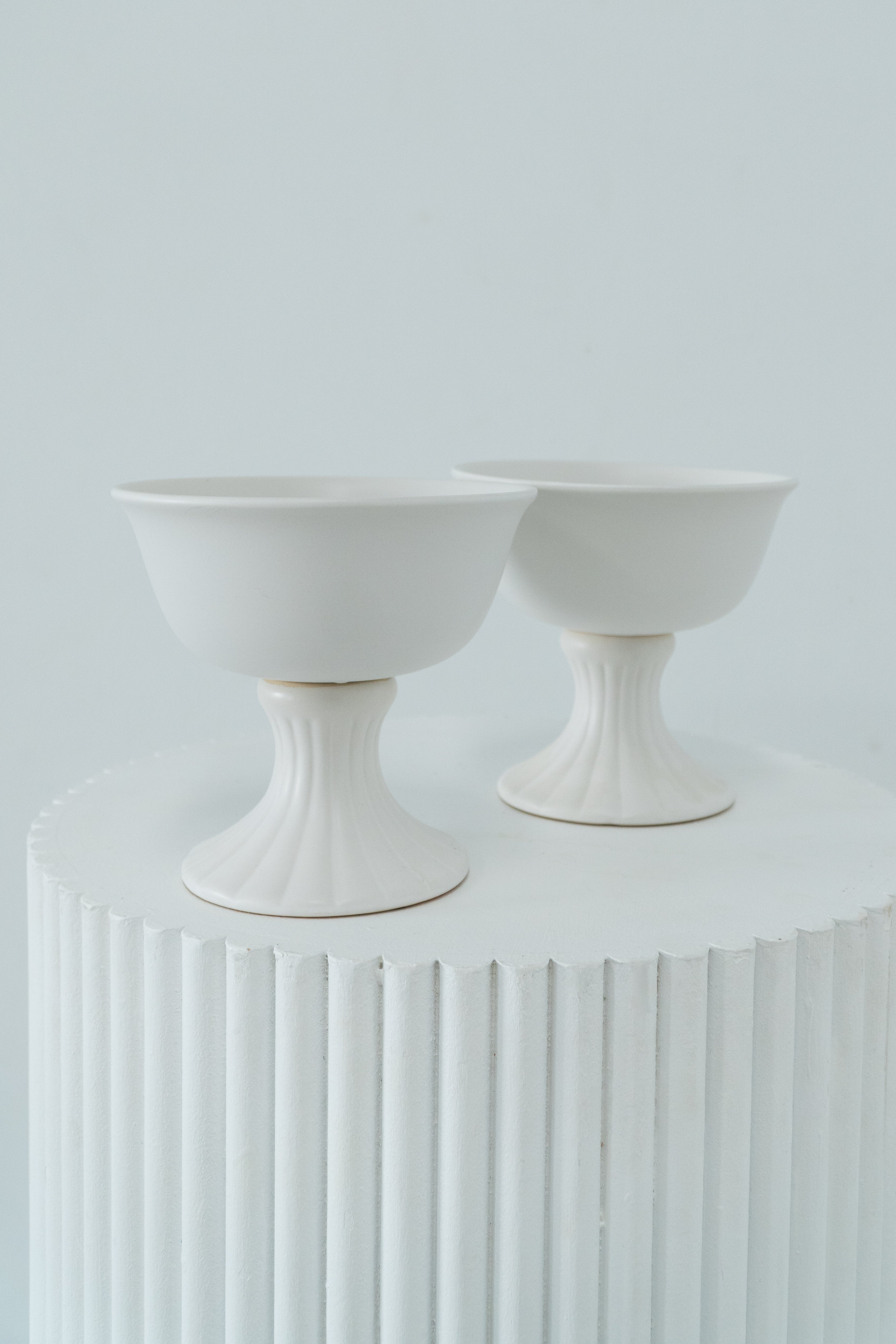 Ceramic Compote Charlotte Vase White