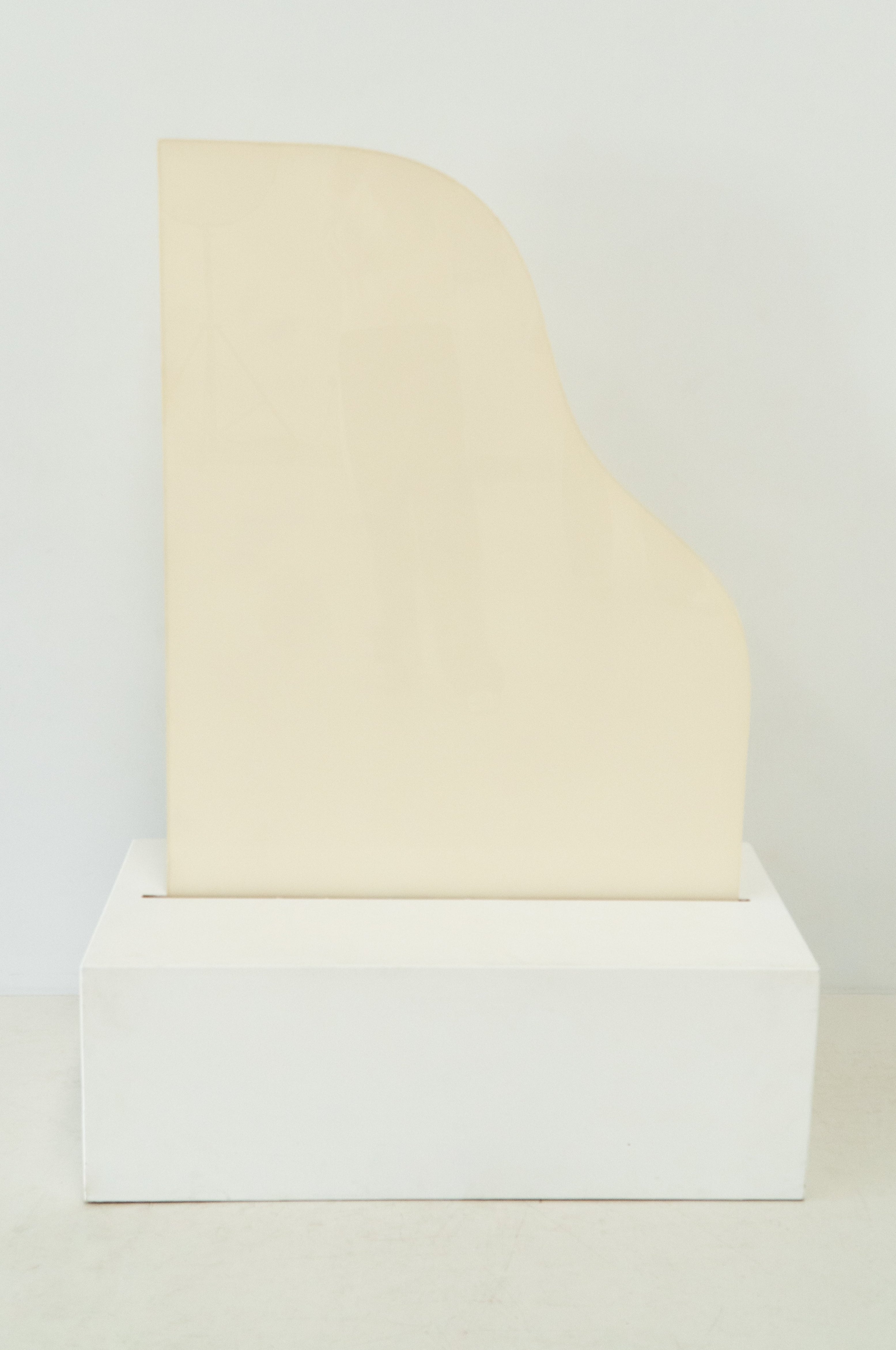 1.2m Cream Soft Curve Acrylic Signage + Large Slotted Base